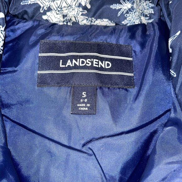 Lands' End Snowflake Puffer Vest Down Fill Winter - Picture 6 of 9